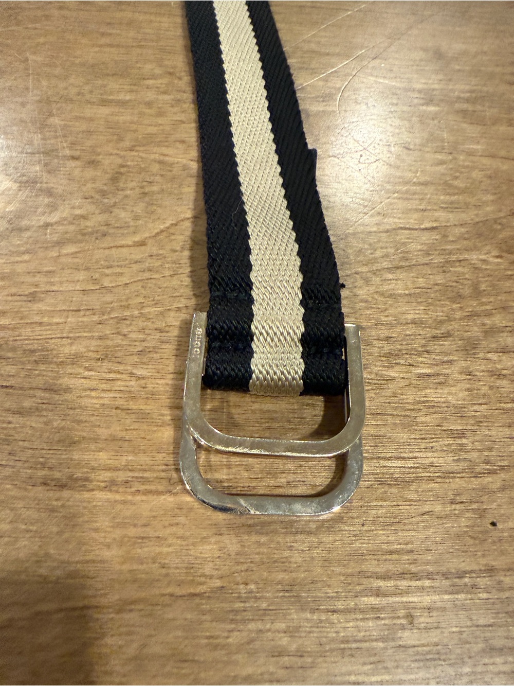 GUCCI Web Canvas Stripe Ring Belt Silver Buckle New Size 95 38 Mens
Vintage